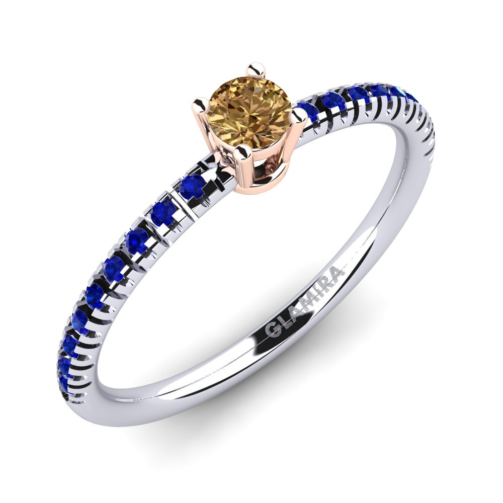 18k White & Rose Gold Engagement Ring Empire