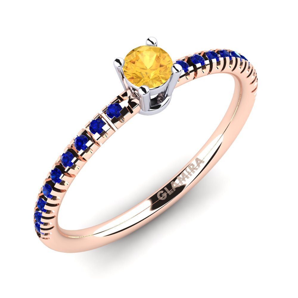 14K Rood & Wit Goud Citrien Verlovingsring Empire