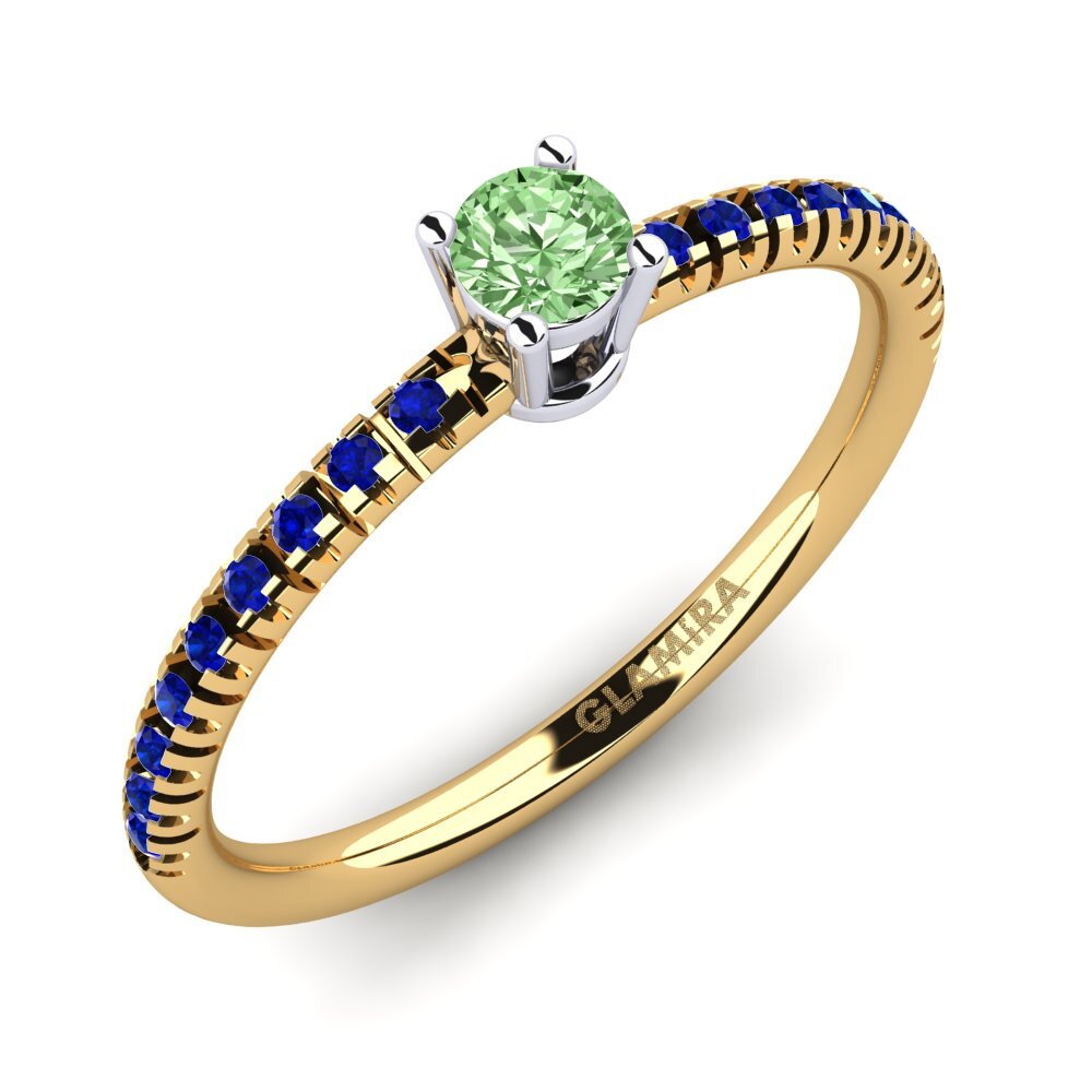 9K Yellow & White Gold Engagement Ring Empire