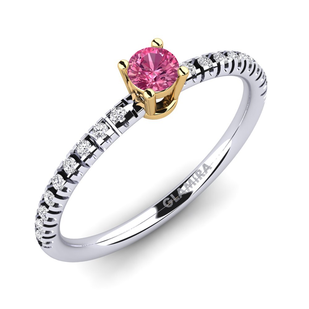 Or Blanc & Jaune 14k Bague de fiançailles Empire