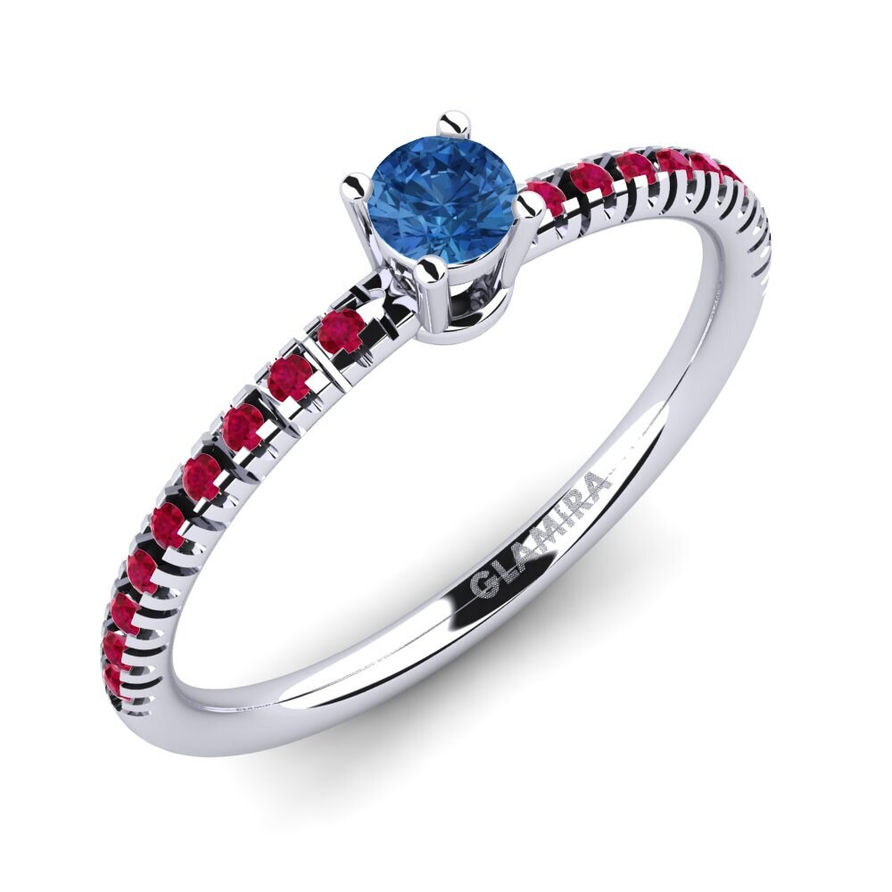 Dark Blue Zirconia Engagement Ring Empire