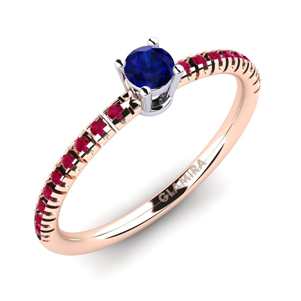 18K Rose & White Gold Engagement Ring Empire