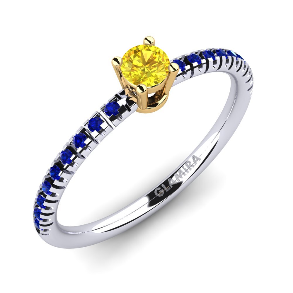 14K White & Yellow Gold Engagement Ring Empire