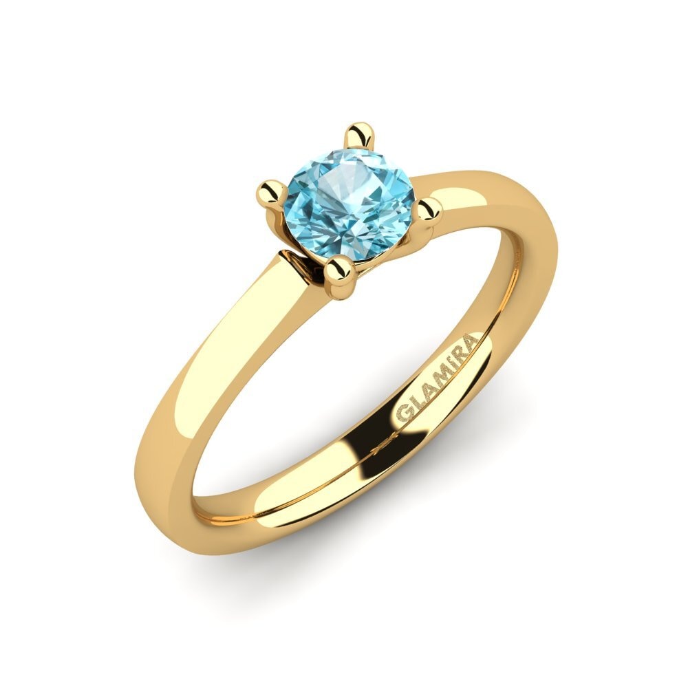 Blue Zircon Engagement Ring Ersilia 0.5 crt