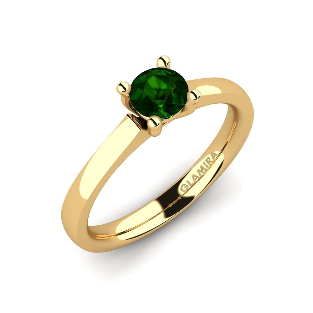 Turmalina verde Anillo de compromiso Ersilia 0.5 crt