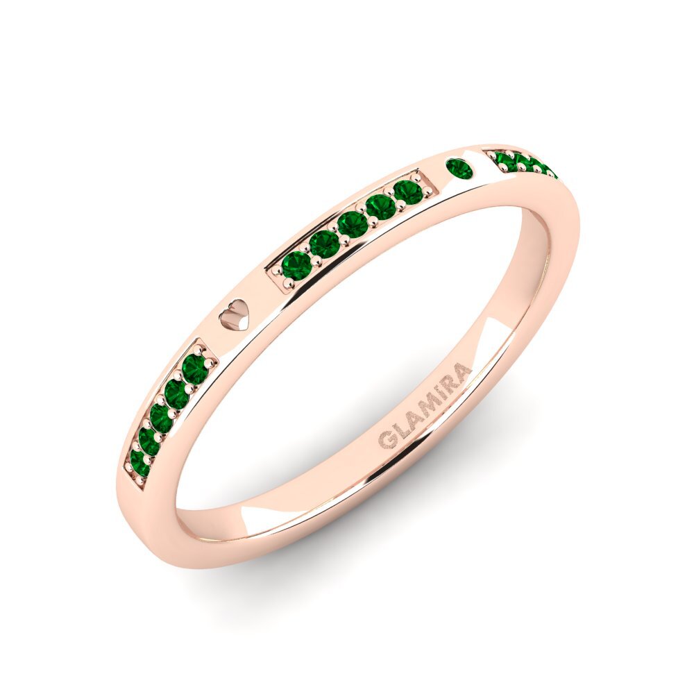 14ct Rose Gold Green Zirconia Women's Ring Expai Women