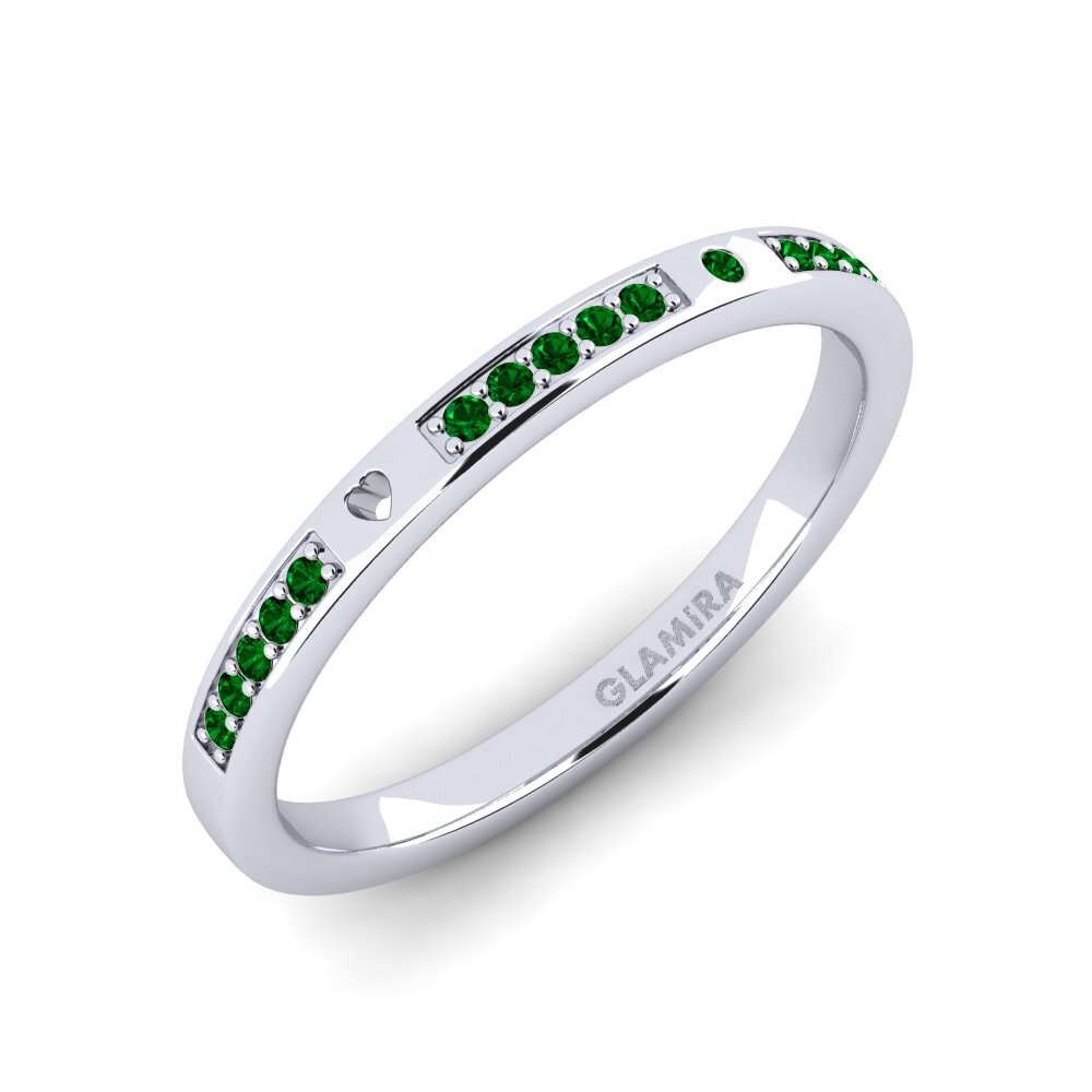 14ct White Gold Green Zirconia Women's Ring Expai Women