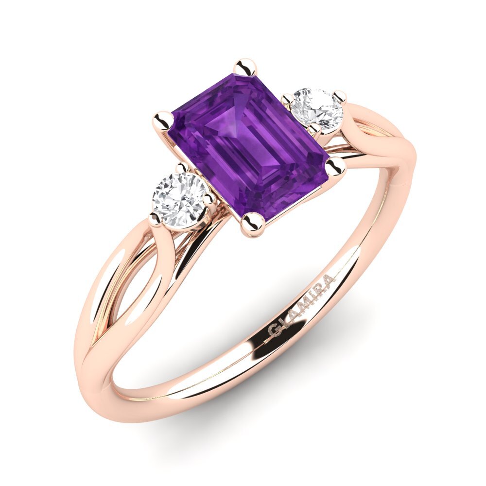 14k Rose Gold Amethyst Engagement Ring Gaynelle