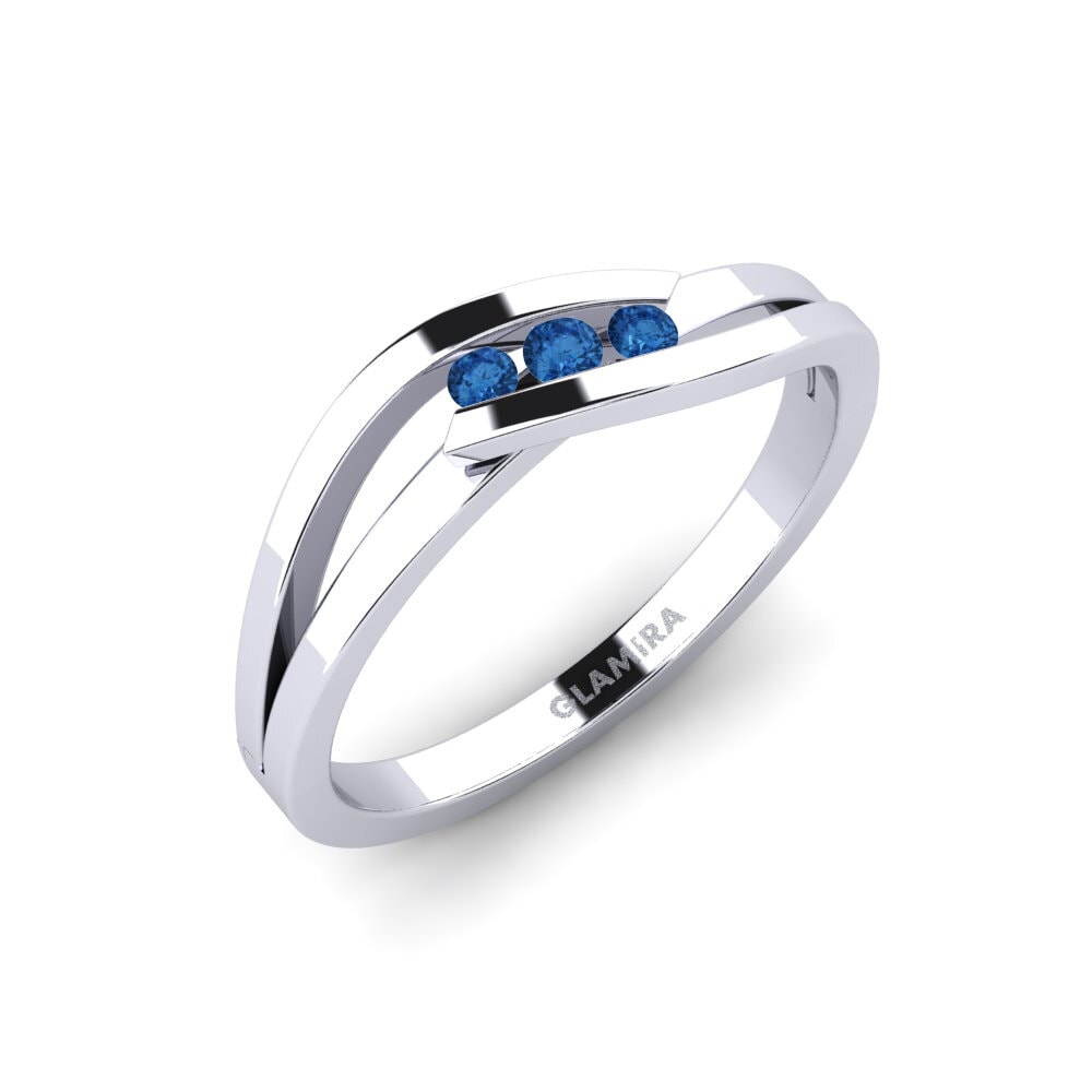 925 Zilver Donker Blauwe Zirkoon Verlovingsring Gratia