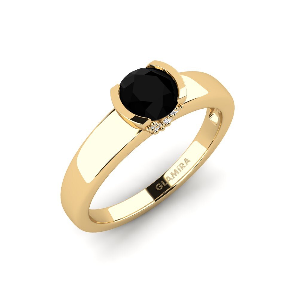 Black Onyx Engagement Ring Gwen