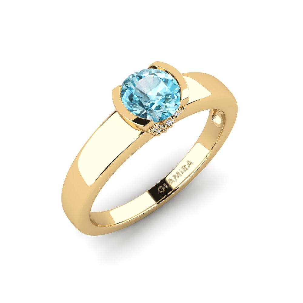 Blue Zircon Engagement Ring Gwen
