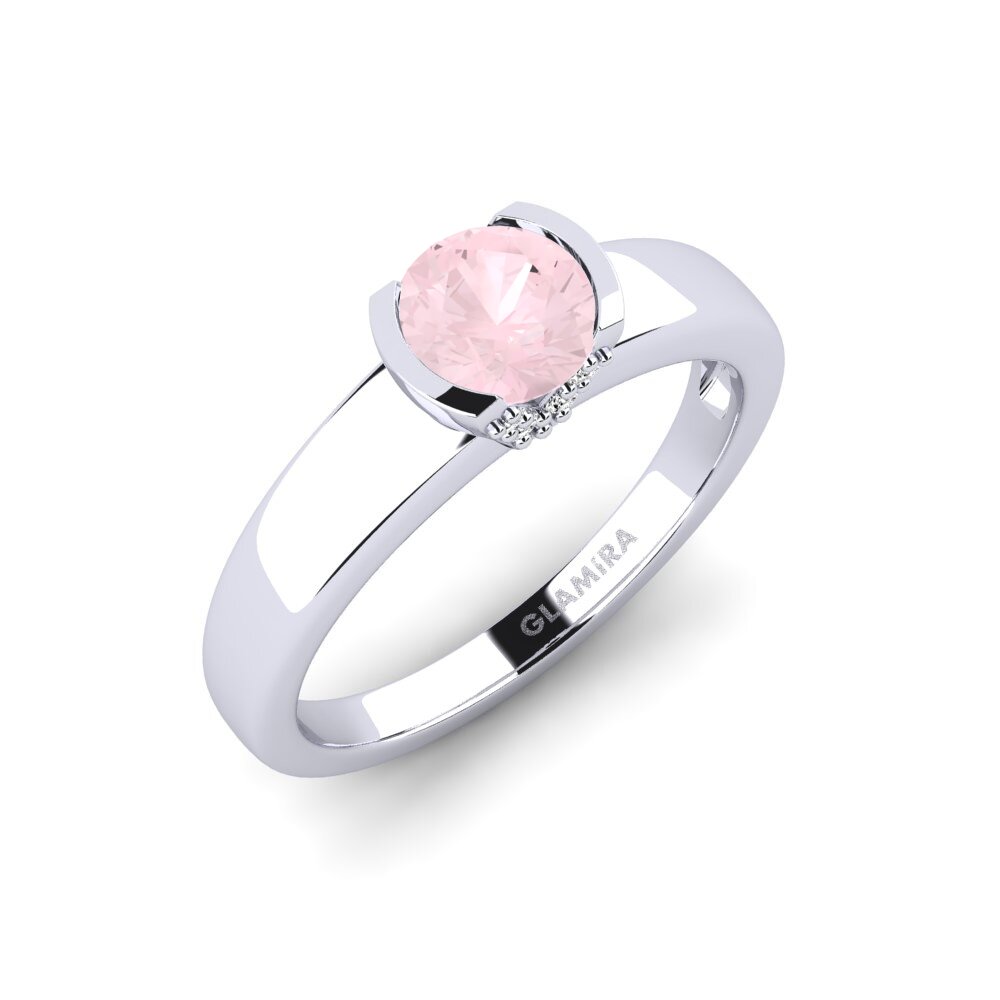 Paladio 950 Cuarzo rosa Anillo de compromiso Gwen