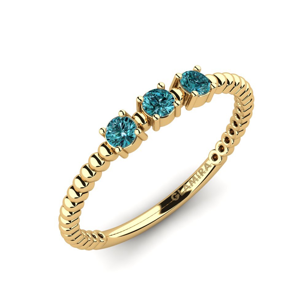 18k Oro Amarillo Anillo de compromiso Huile