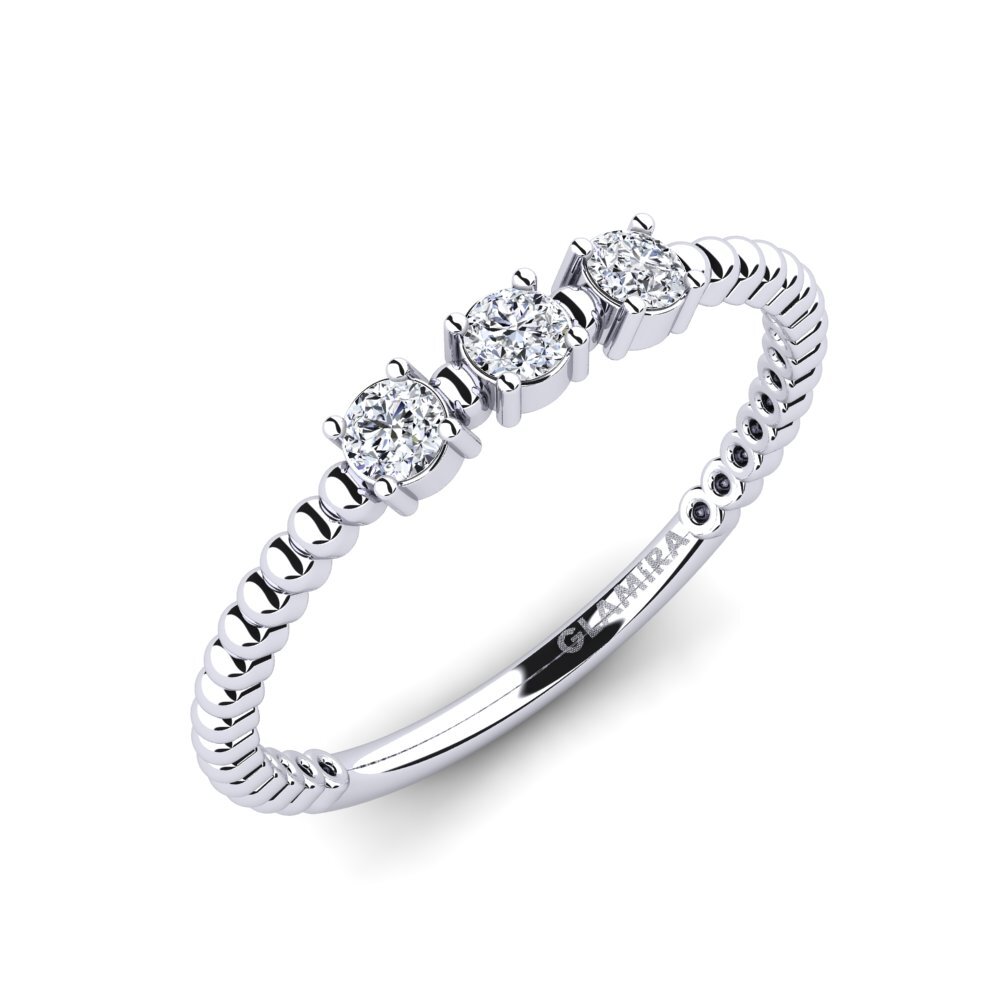 750 Bílé zlato Diamant Brilliant Zásnubní prsten Huile