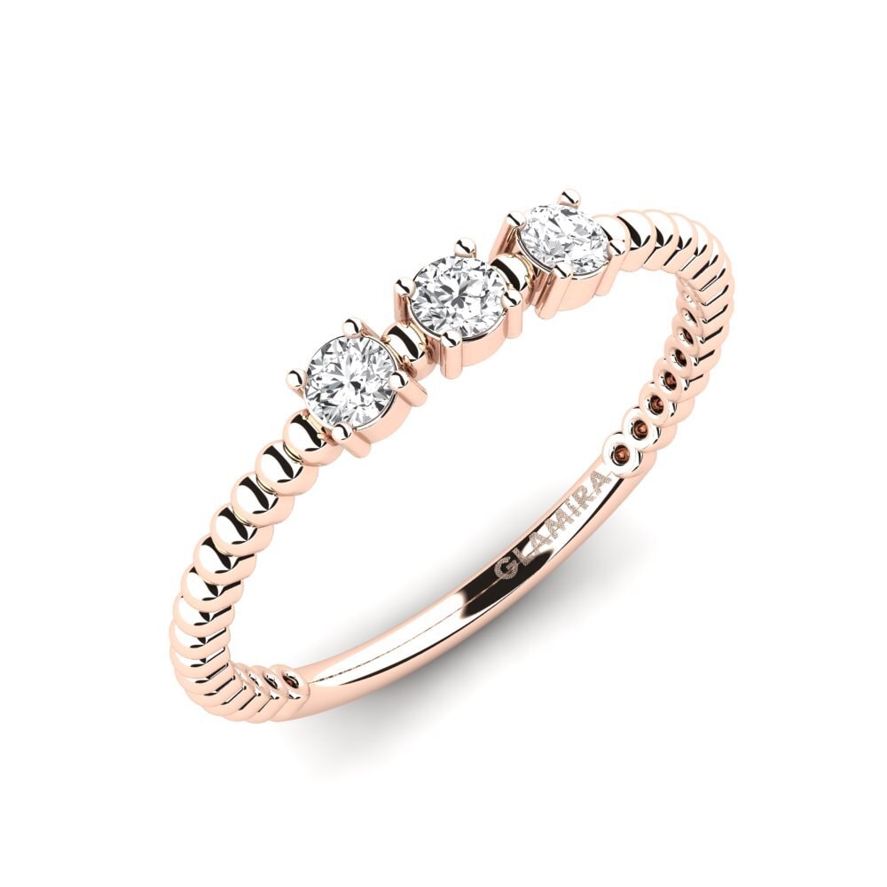 White sapphire Engagement Ring Huile