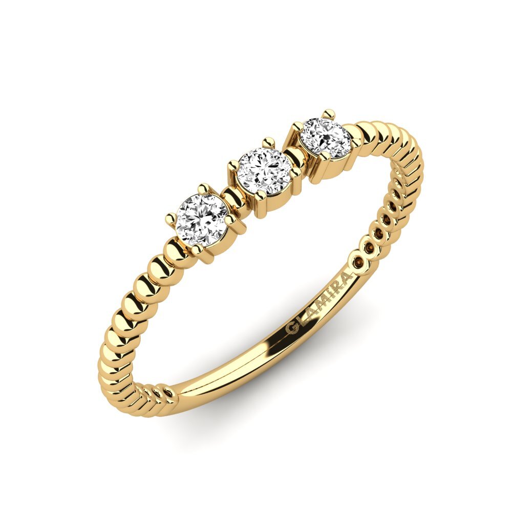18k Oro Amarillo Moissanita Anillo de compromiso Huile