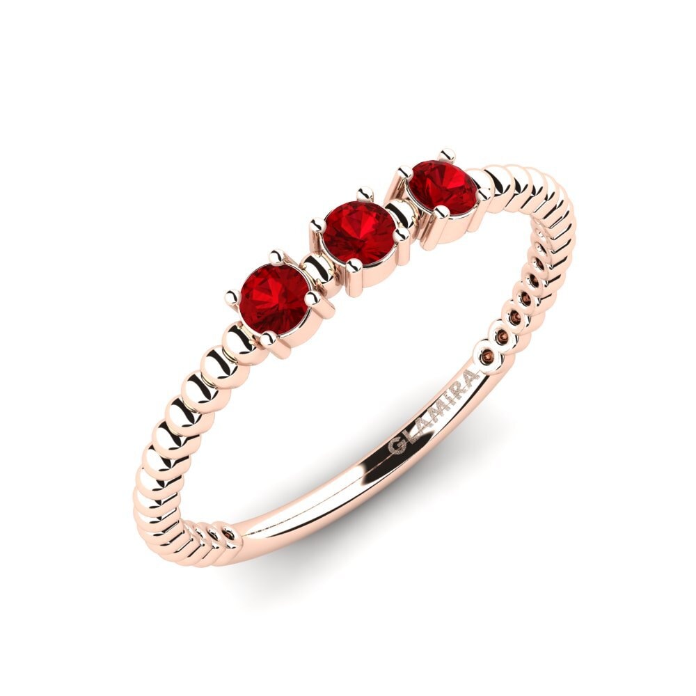 Red Zirconia Engagement Ring Huile