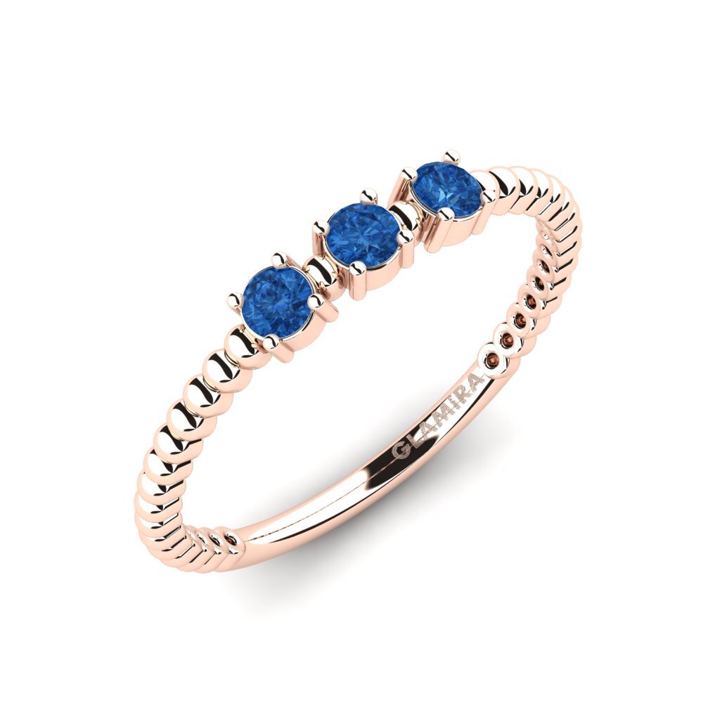 Dark Blue Zirconia Engagement Ring Huile