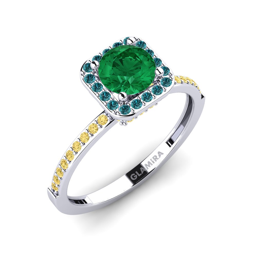 Smaragd (Gemaakt in het laboratorium) Verlovingsring Hydrogenation