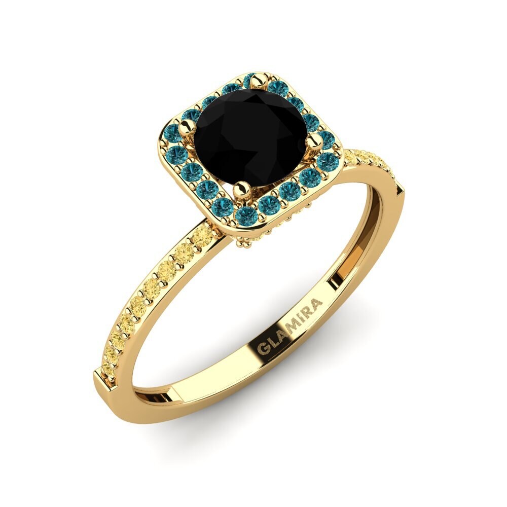 18k Oro Amarillo Anillo de compromiso Hydrogenation
