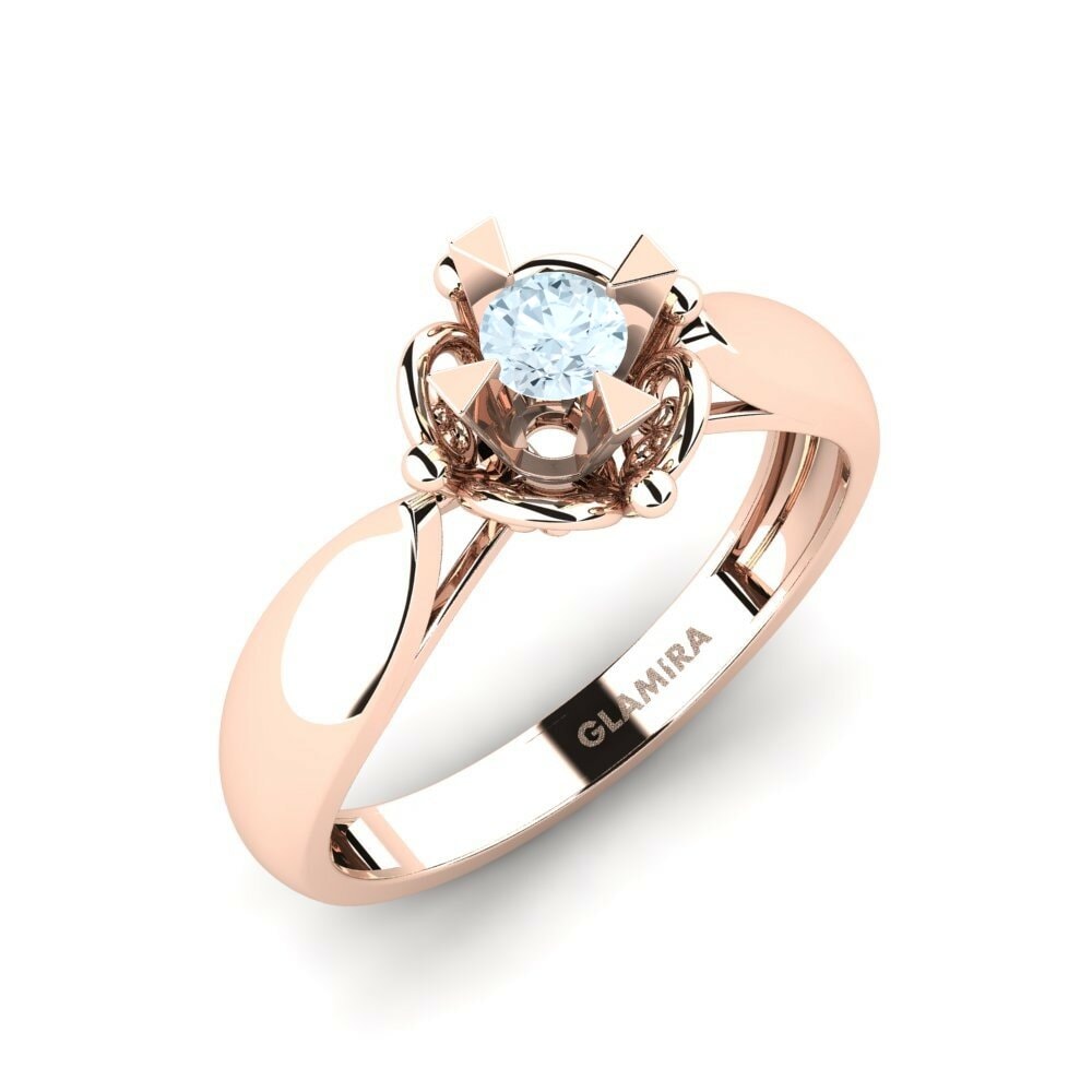 Rotgold 585 Aquamarin Verlobungsring Indifferently