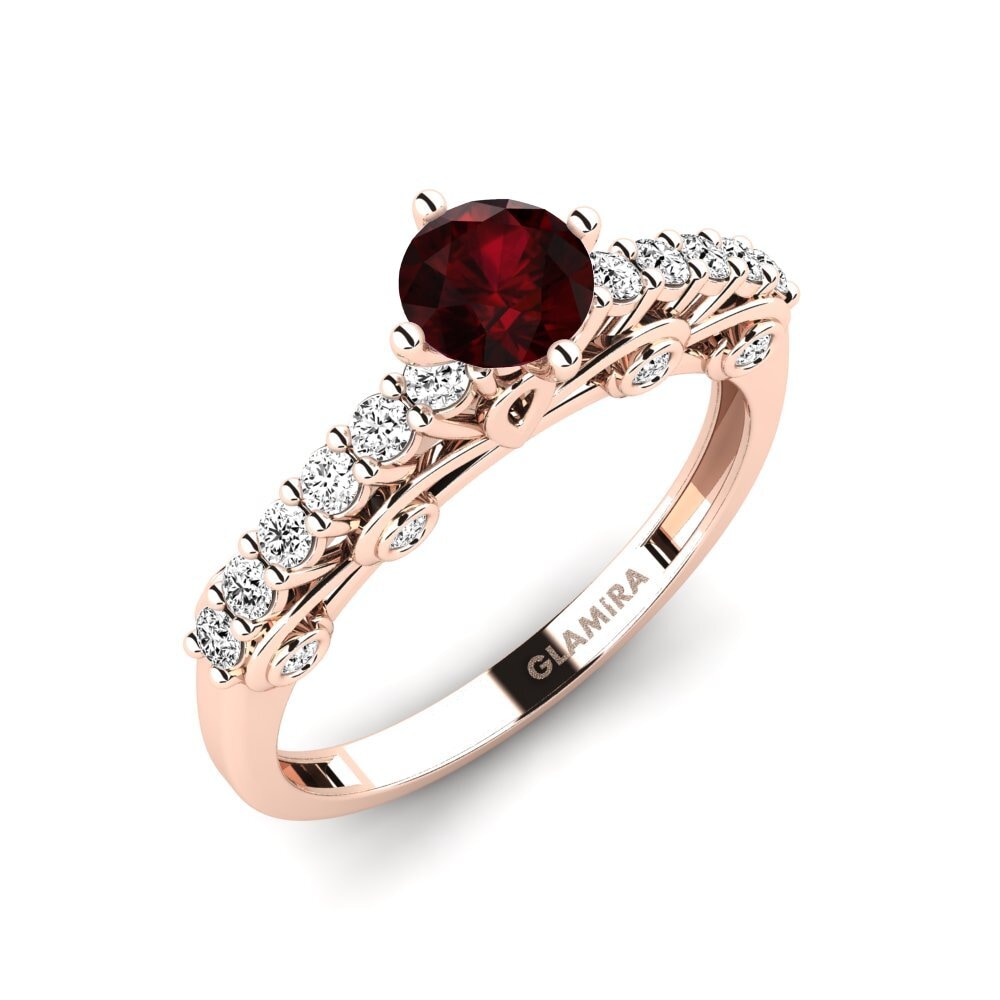 red-750 garnet Anel de Noivado Intersituate