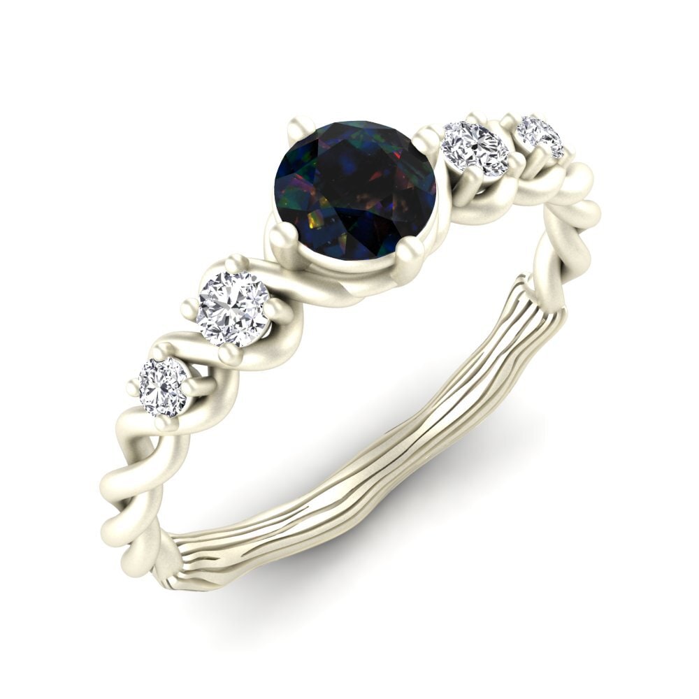 Black Opal Engagement Ring Janiecere
