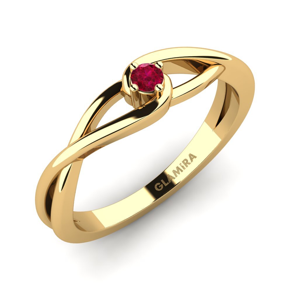 Gelbgold 585 Rubin Verlobungsring Joy 0.07crt
