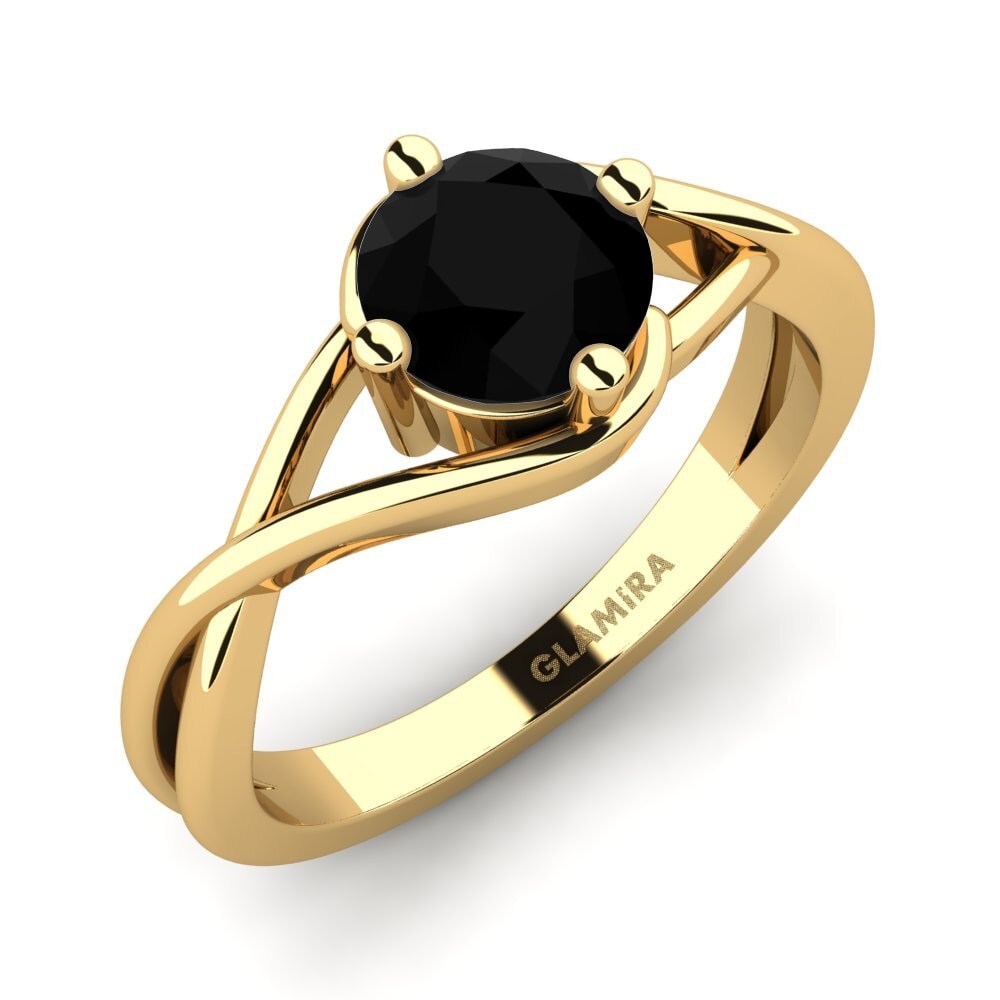 18k Oro Amarillo Anillo de compromiso Joy 1.0crt