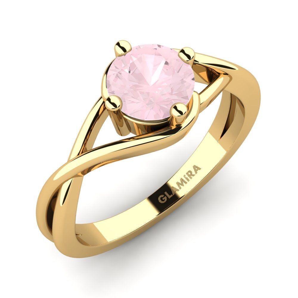 14ct Yellow Gold Rose Quartz Engagement Ring Joy 1.0crt