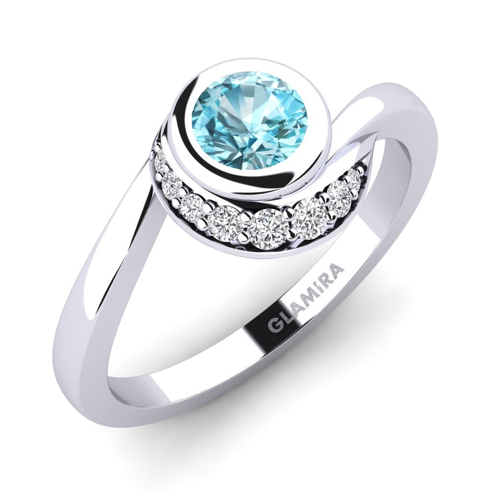Blue Zircon Engagement Ring Joyce