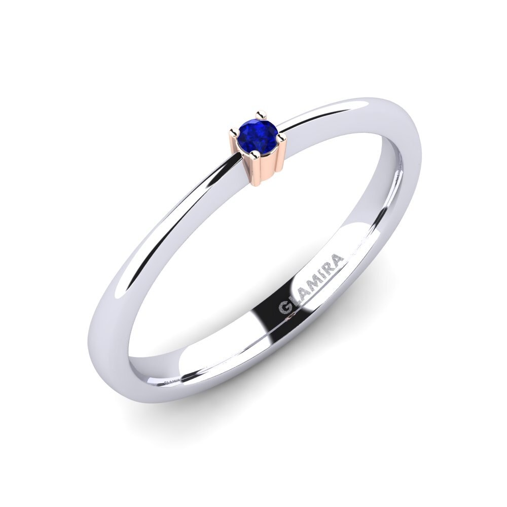 18ct White / Rose Gold Sapphire Engagement Ring Julia 0.03 crt