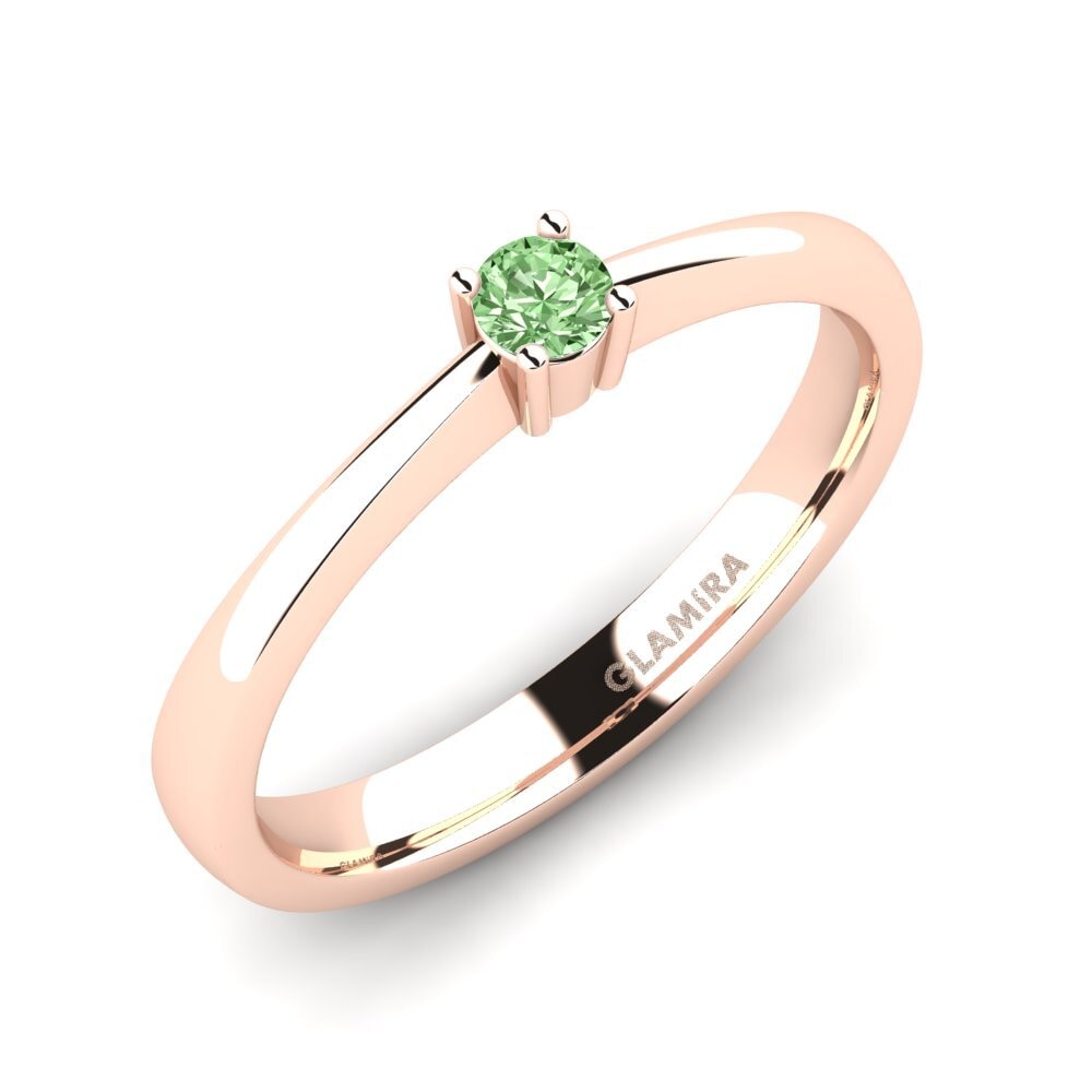 14ct Rose Gold Green Diamond Engagement Ring Julia 0.1 crt