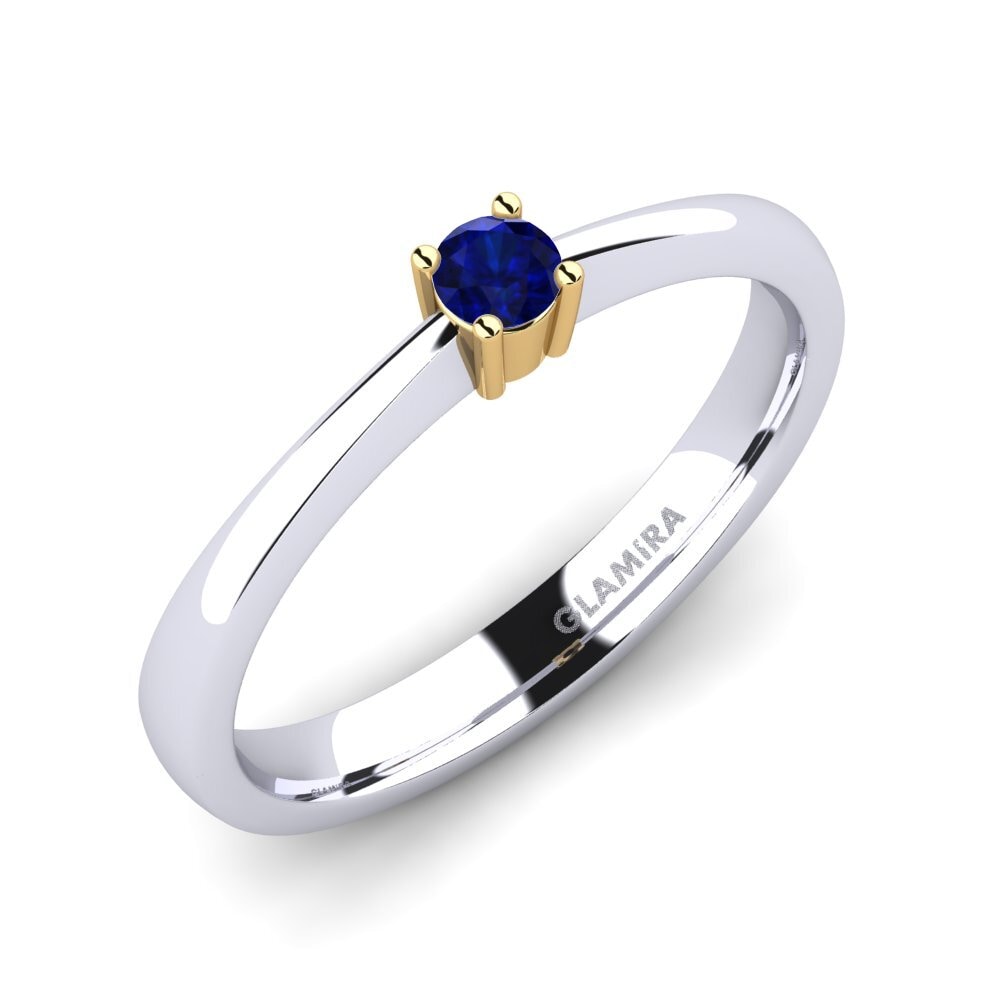 18ct White / Yellow Gold Sapphire Engagement Ring Julia 0.1 crt