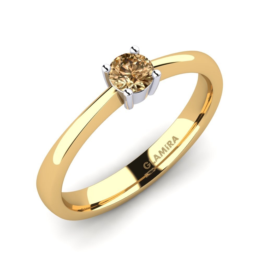 9k Oro Amarillo & Blanco Anillo de compromiso Julia 0.25crt
