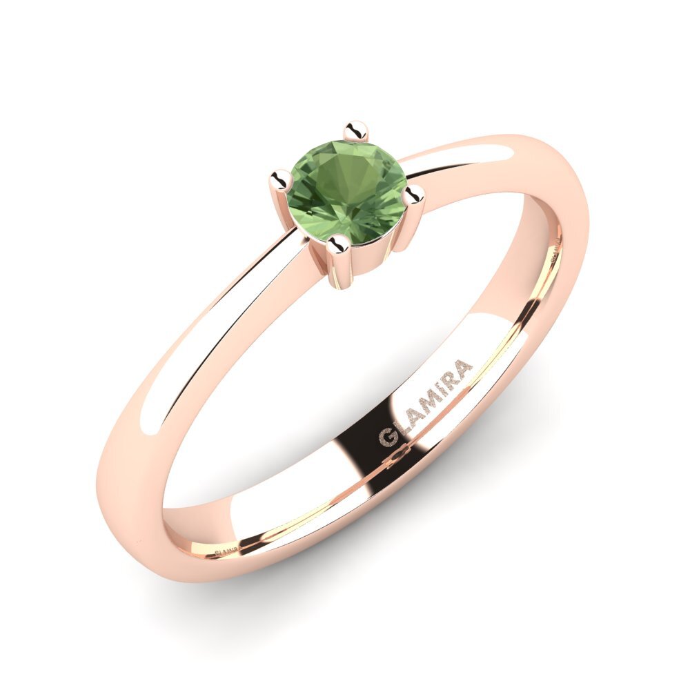 Vàng Hồng 18K Đá Sapphire Xanh Nhẫn đính hôn Julia 0.25crt