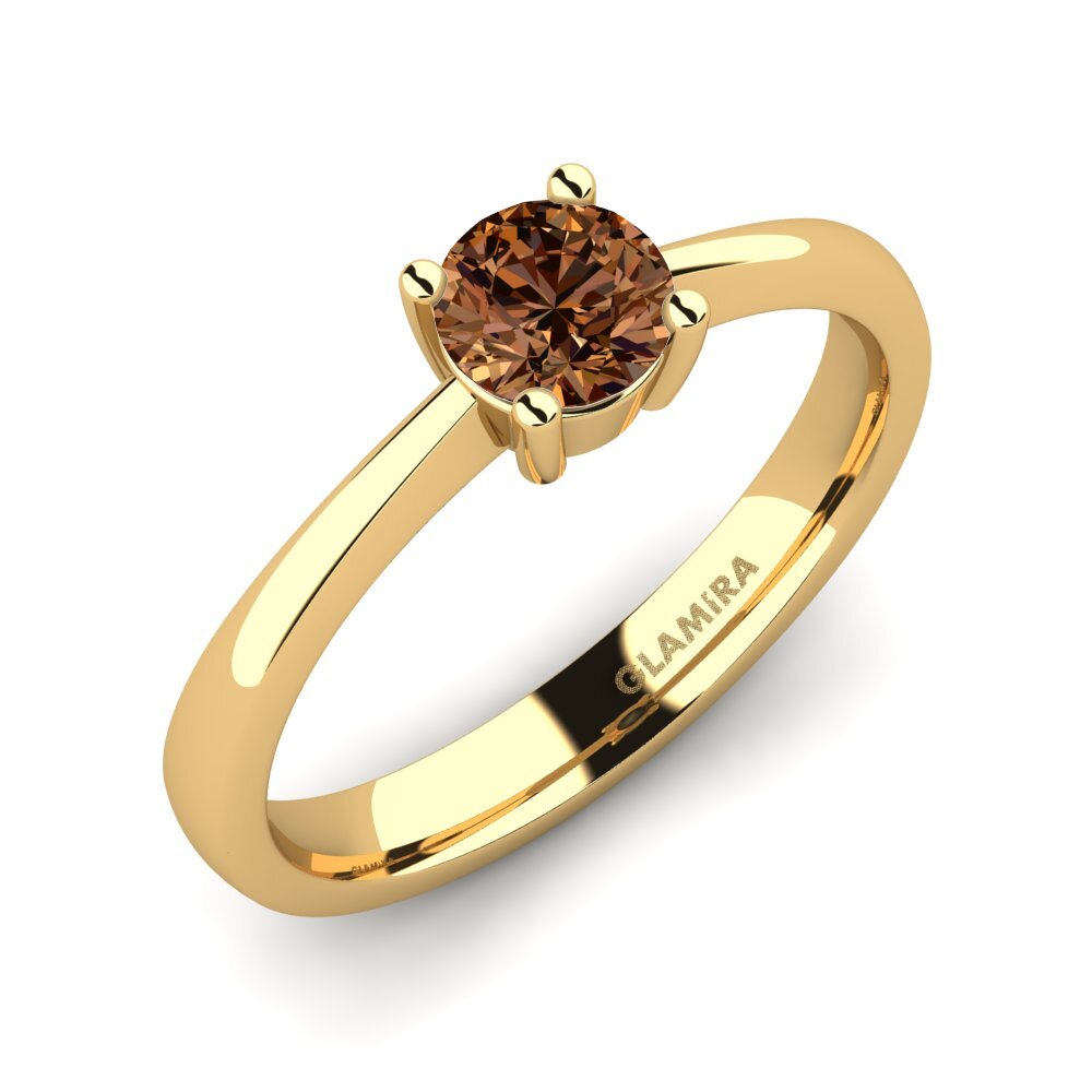 18k Oro Amarillo Anillo de compromiso Julia 0.5crt
