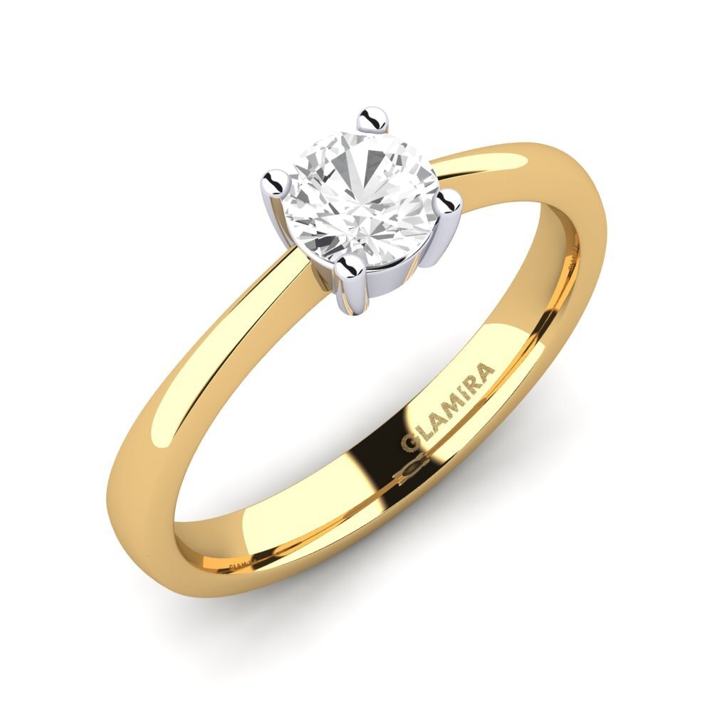 14ct Yellow / White Gold White sapphire Engagement Ring Julia 0.5 crt