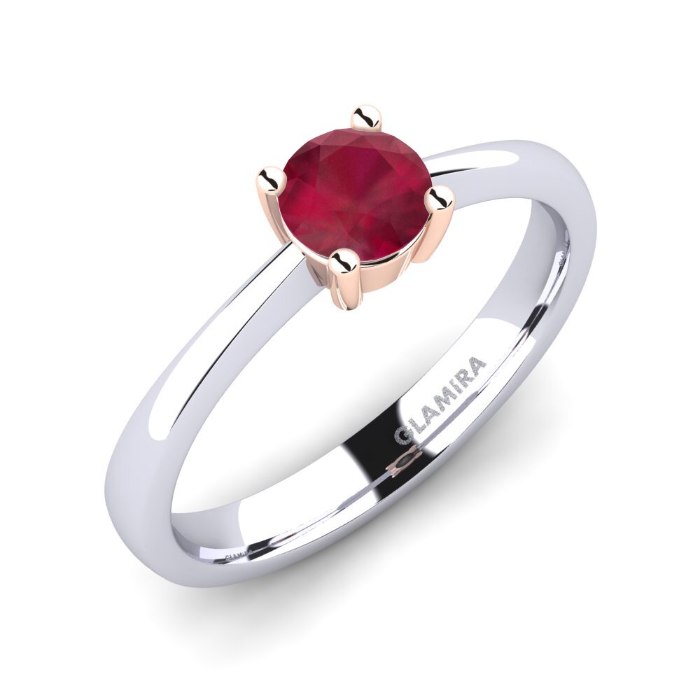 9ct White & Rose Gold Ruby Engagement Ring Julia 0.5 crt