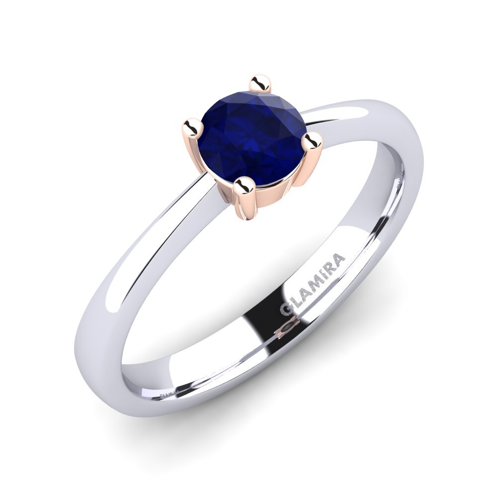 18ct White / Rose Gold Sapphire Engagement Ring Julia 0.5 crt
