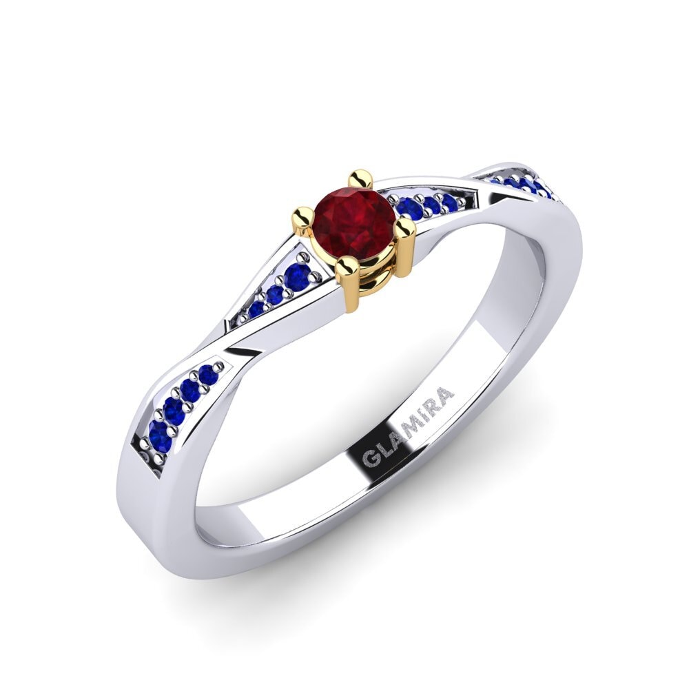 14K White & Yellow Gold Engagement Ring Kabena