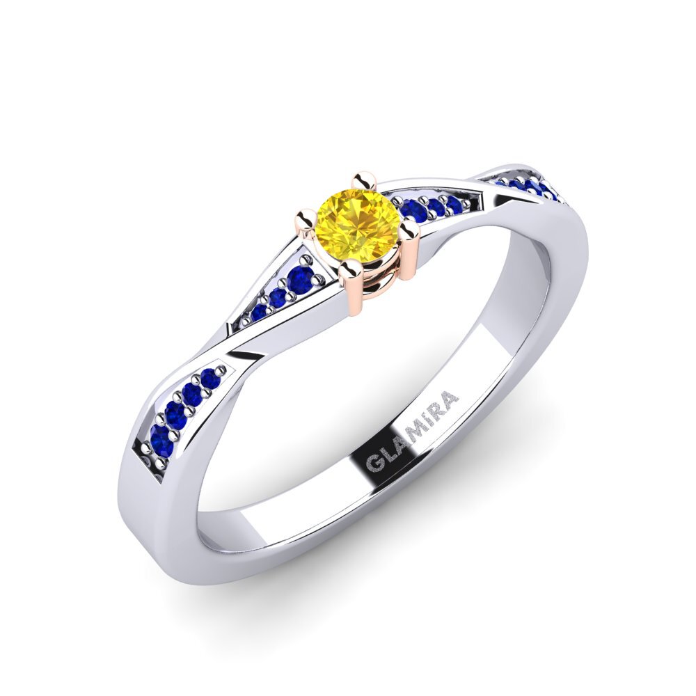 18k White & Rose Gold Engagement Ring Kabena