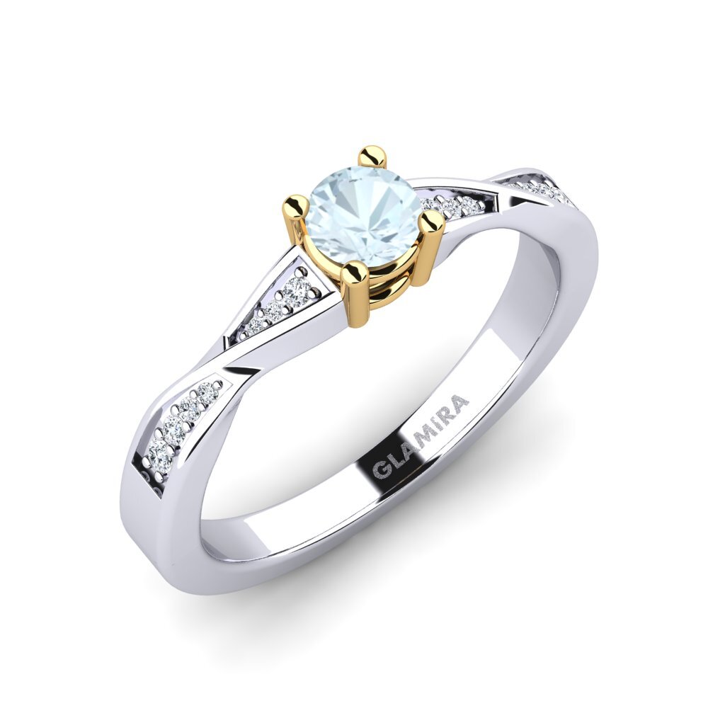 14ct White / Yellow Gold Engagement Ring Kabena 0.25 crt