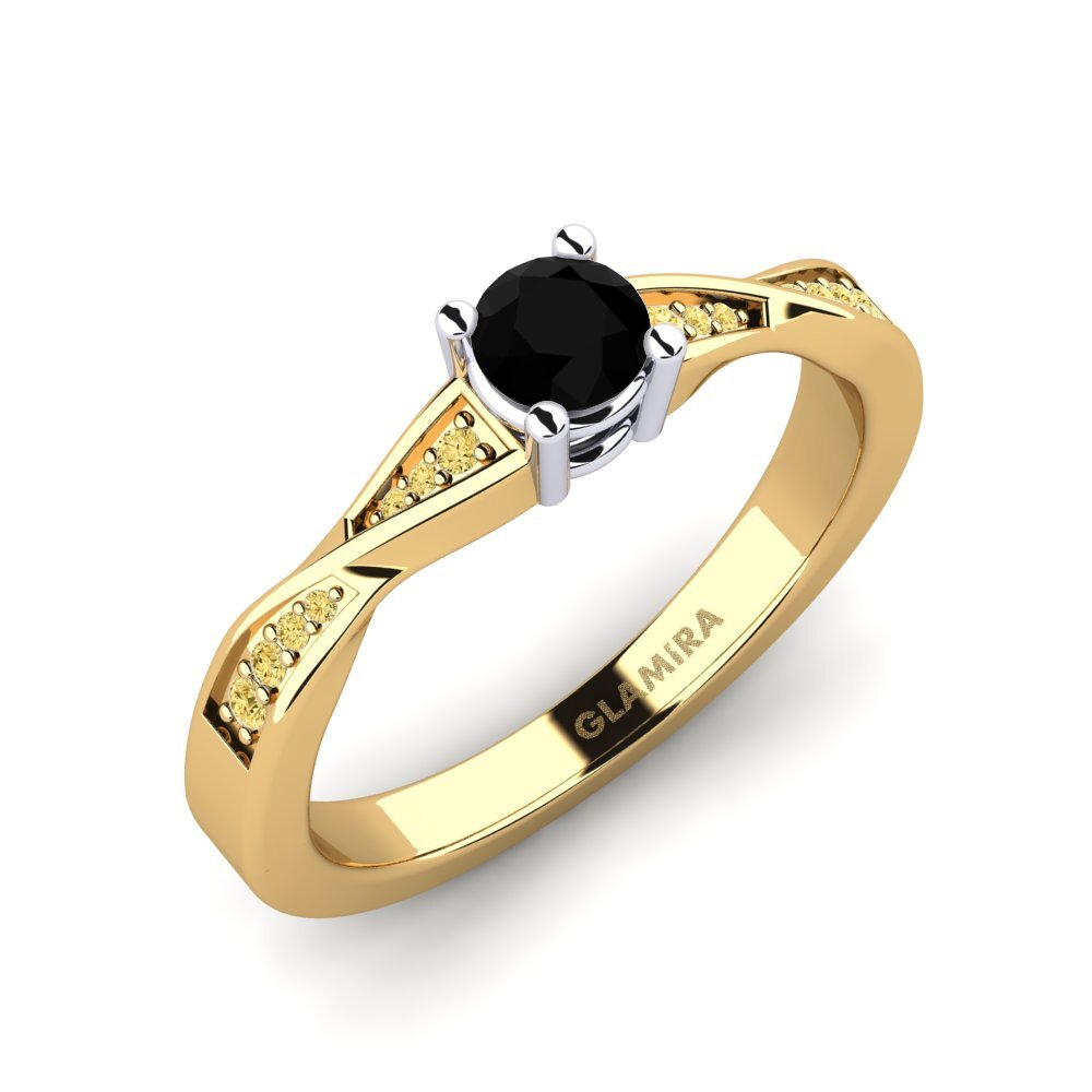 18k Oro Amarillo & Blanco Anillo de compromiso Kabena 0.25 crt