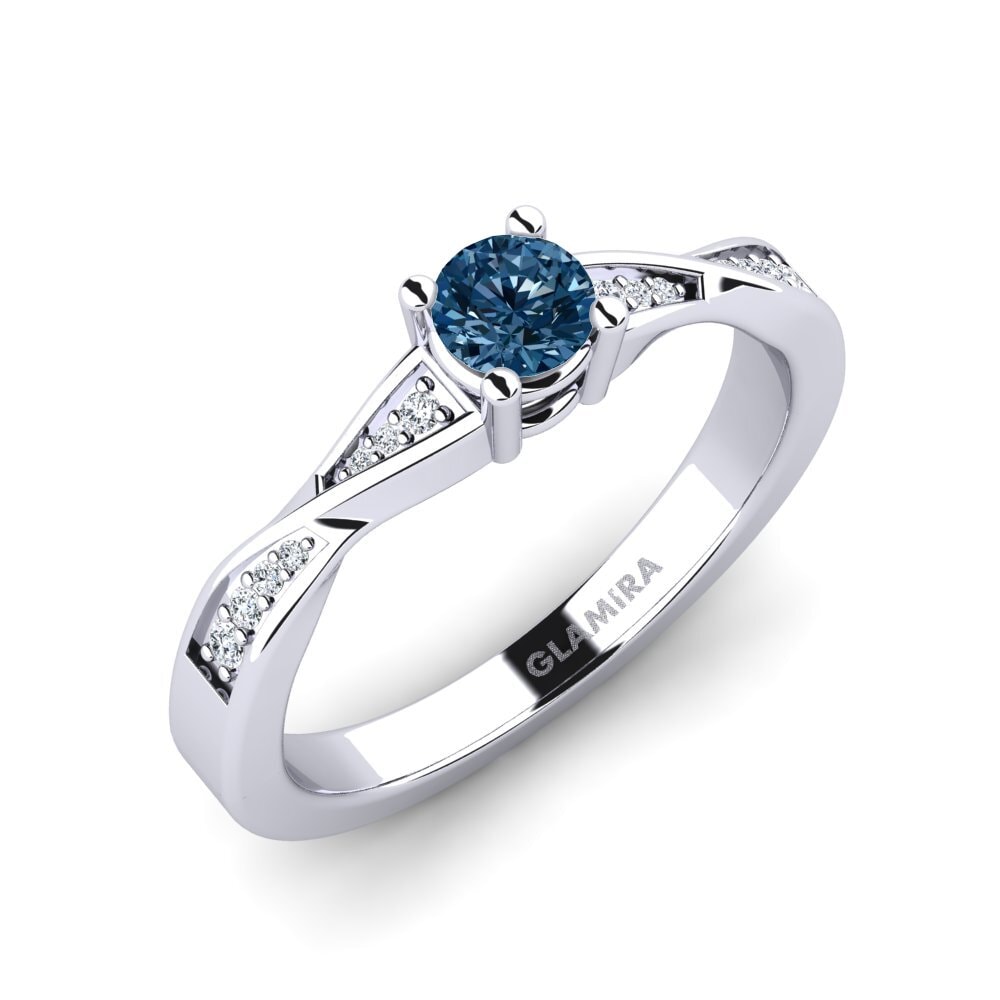 Diamant Bleu Bague de fiançailles Kabena 0.25 crt
