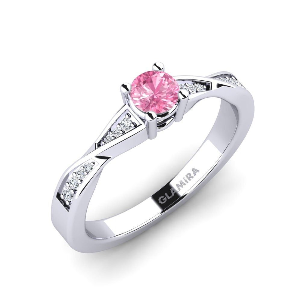 9ct White Gold Pink Sapphire Engagement Ring Kabena 0.25 crt