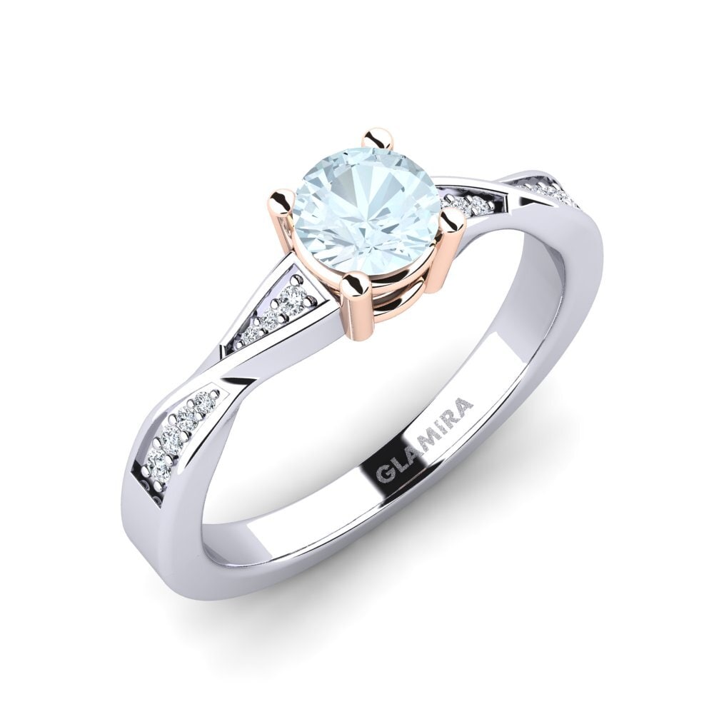 14ct White / Rose Gold Engagement Ring Kabena 0.5 crt
