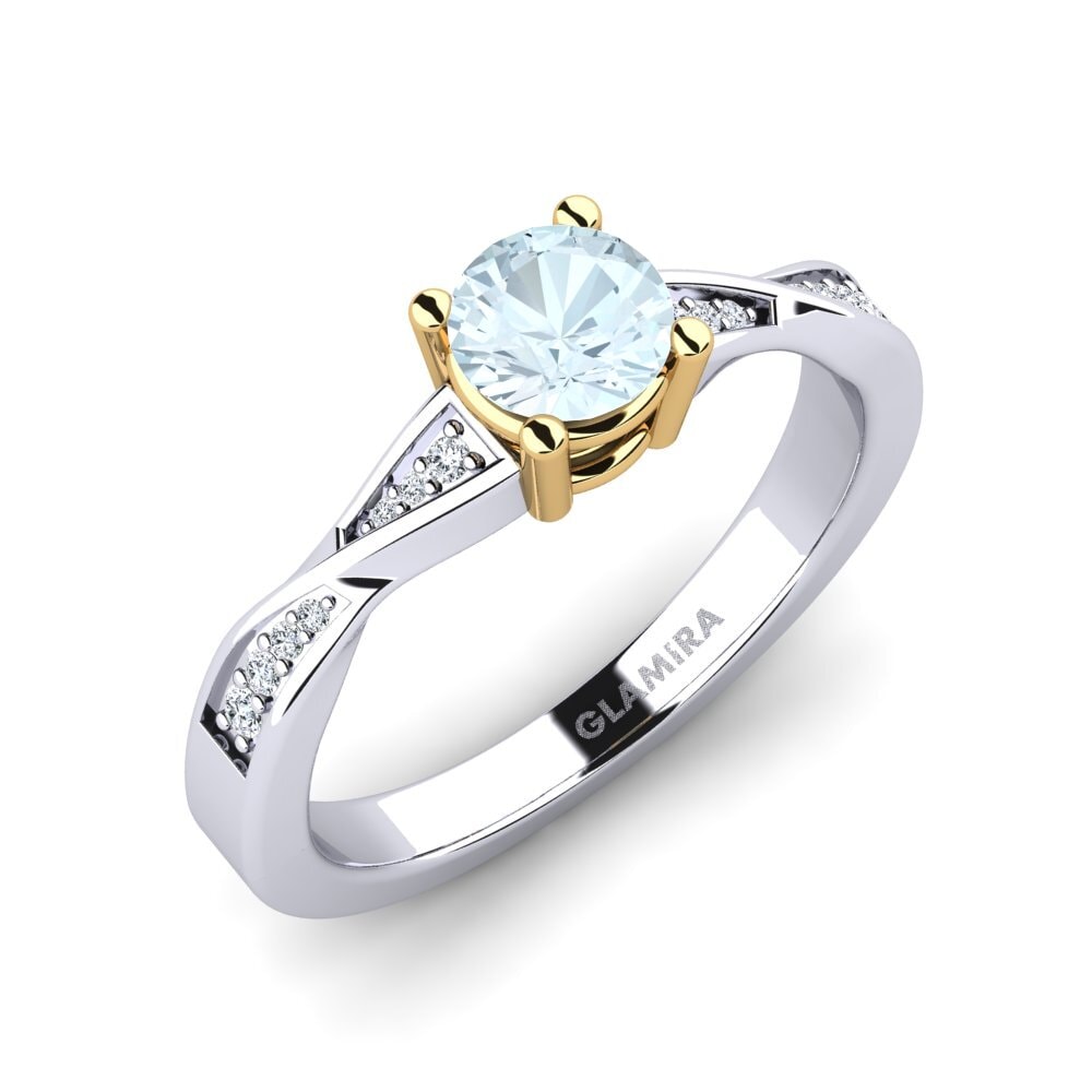 14ct White / Yellow Gold Engagement Ring Kabena 0.5 crt