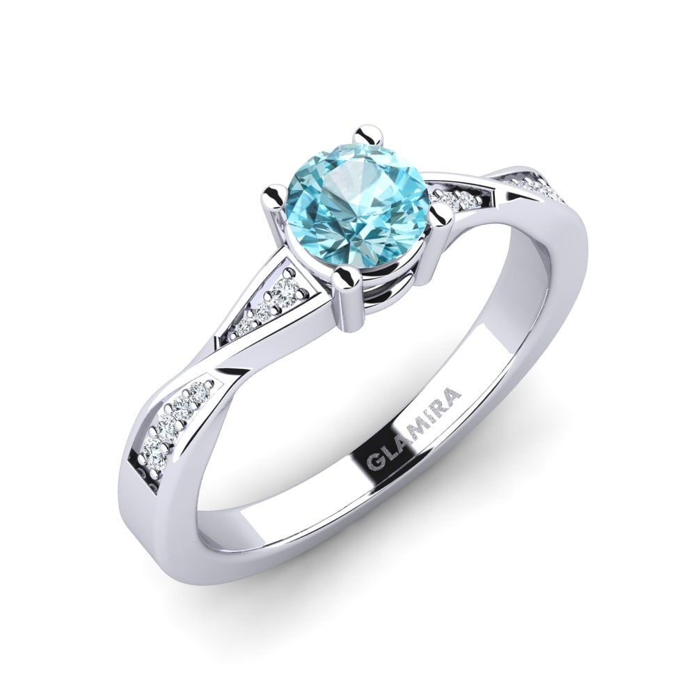 Zircon Bleu Bague de fiançailles Kabena 0.5 crt