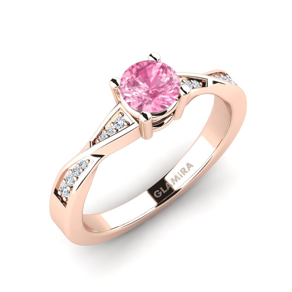14ct Rose Gold Pink Sapphire Engagement Ring Kabena 0.5 crt